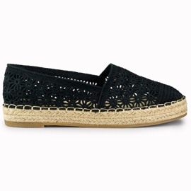 Espadrilles noires en dentelle pour femme