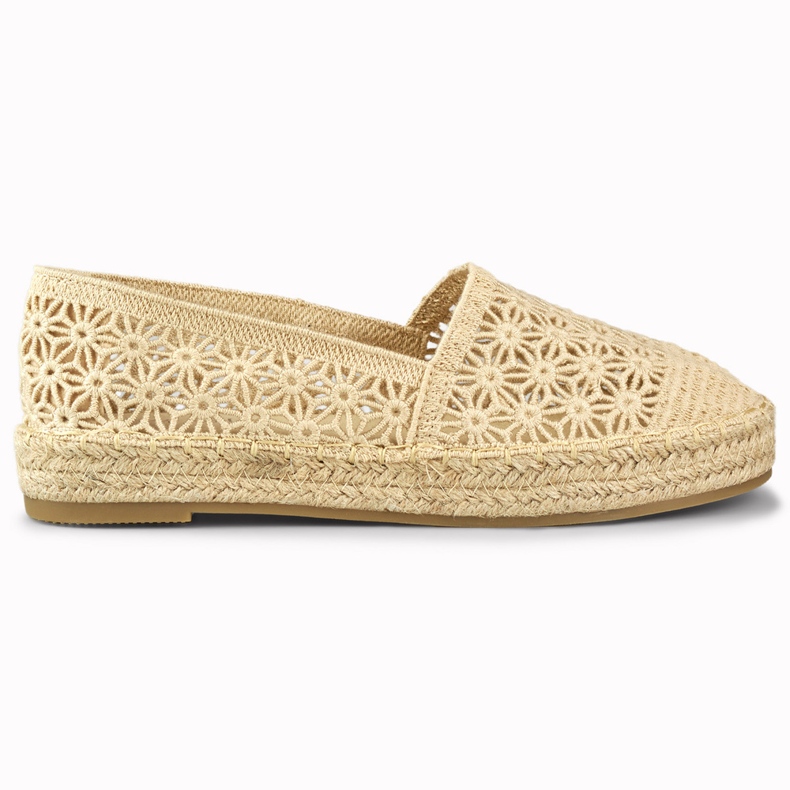 Espadrilles femme dentelle beige Espadrilles femme dentelle beige