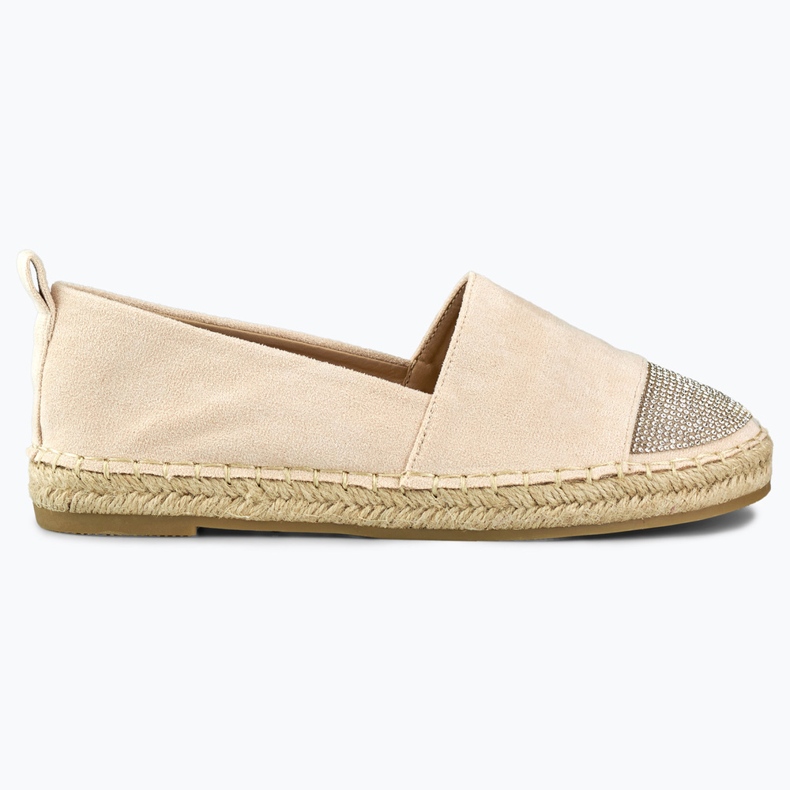 Espadrilles femme beiges à bout pailleté Espadrilles femme beiges à bout pailleté