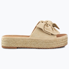 Espadrilles beiges à nœud