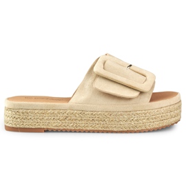 Espadrilles femme en daim beige
