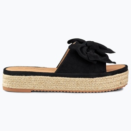 Espadrilles noires à nœud le noir
