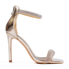 Sandales élégantes à talon haut Shelovet gold doré