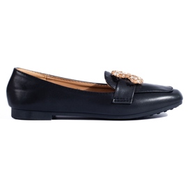 Mocassins femme Shelovet noirs à strass
