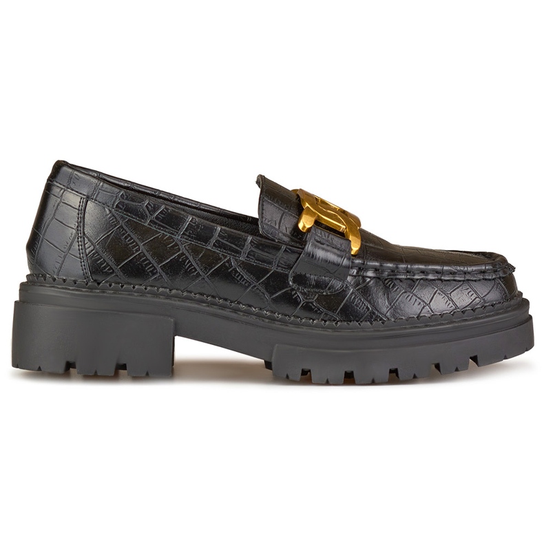 La.Fi Mocassins noirs sur la plate-forme le noir