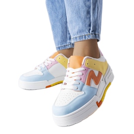 Baskets à plateforme bleues et jaunes Harter