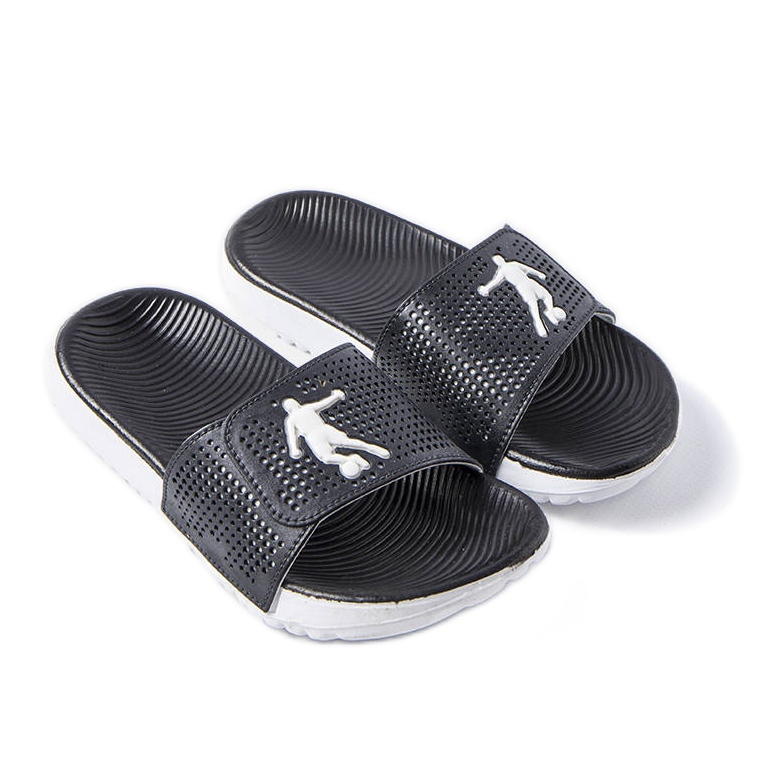 Chaussons en caoutchouc noir et blanc d'Athènes le noir