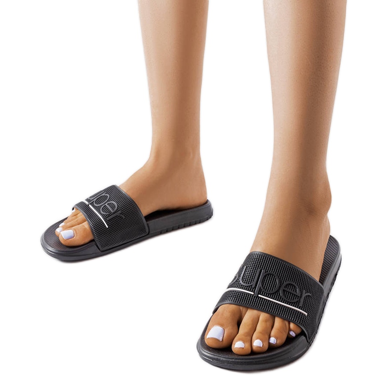 Claquettes en caoutchouc noir Azelio le noir