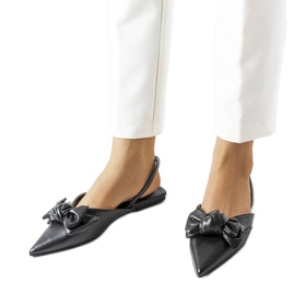 Bonarcado ballerines noires à talon ouvert