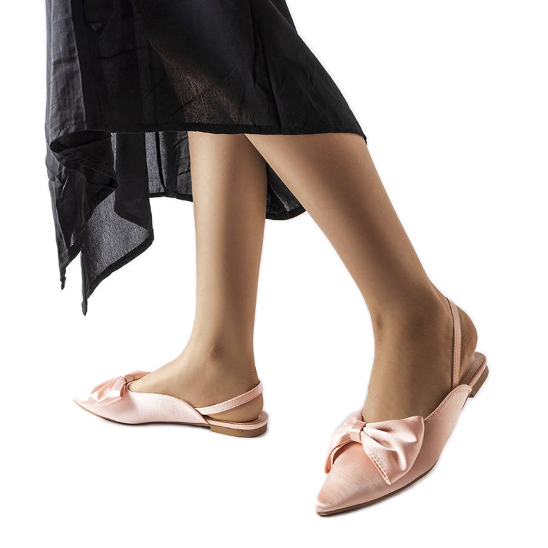 Ballerines à talon ouvert Longhena roses