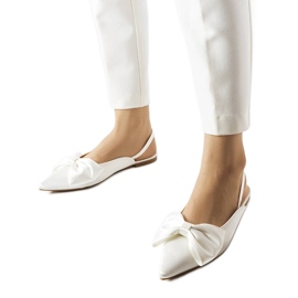 Ballerines blanches à talon ouvert Longhena