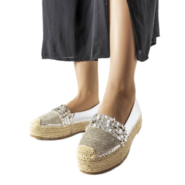 Espadrilles argentées avec zircone cubique de Lauro