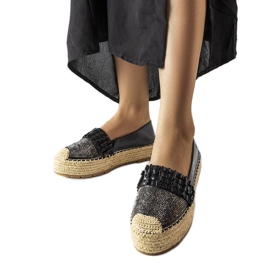 Espadrilles noires à strass de Lauro le noir