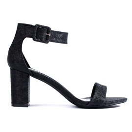 Sandales à paillettes noires de Shelovet