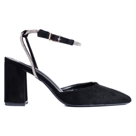 Escarpins à talon en daim noir de Shelovet
