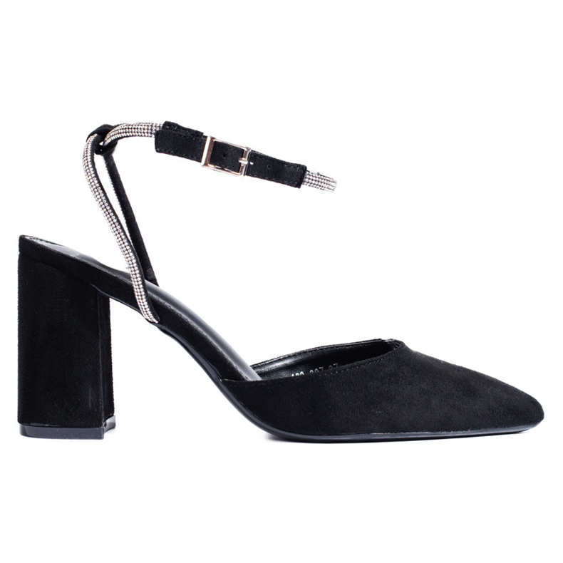 Escarpins à talon en daim noir de Shelovet le noir