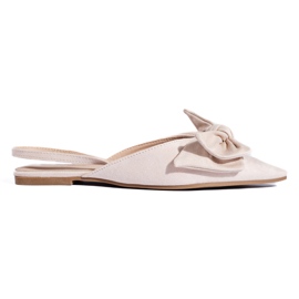 Ballerines en daim beige à nœud de Shelovet