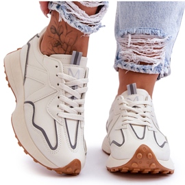 FJ1 Chaussures Sport Femme Beige Faro blanc