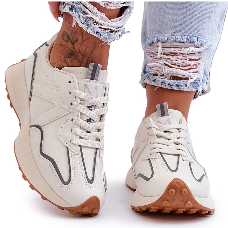 FJ1 Chaussures Sport Femme Beige Faro blanche