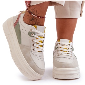 FJ1 Chaussures De Sport Pour Femme Sur Une Plateforme Massive Multicolore Gemma blanc