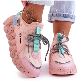 PS1 Baskets à enfiler à la mode évolution rose clair