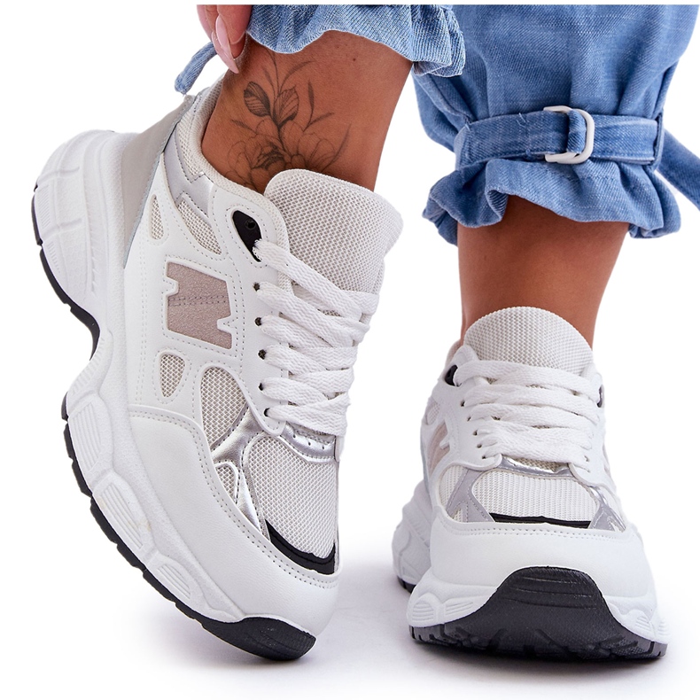 FG2 Chaussures de sport pour femmes à la mode avec filet Venise blanche