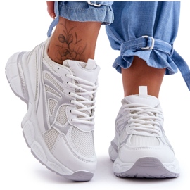 FG2 Chaussures de sport à lacets pour femmes Blanc Emare