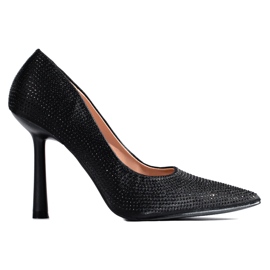 Escarpins strass noirs Shelovet le noir
