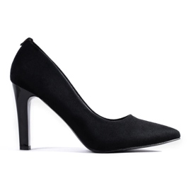 Escarpins à talons hauts en daim noir Shelovet le noir
