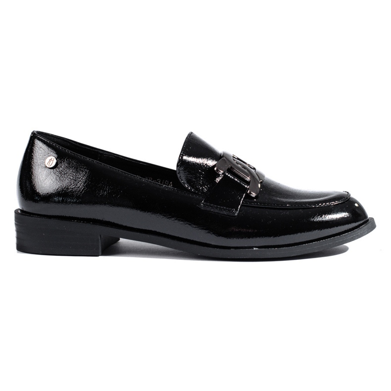 Mocassins femme Shelovet noir laqué le noir Mocassins femme Shelovet noir laqué le noir
