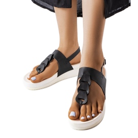 Sandales compensées noires Castelletto