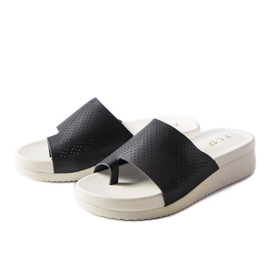 Sandales compensées noires du Monferrato