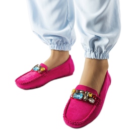 Mocassins roses à semelle en cuir Bertrand