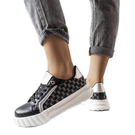 Baskets à plateforme noires Giuseppe