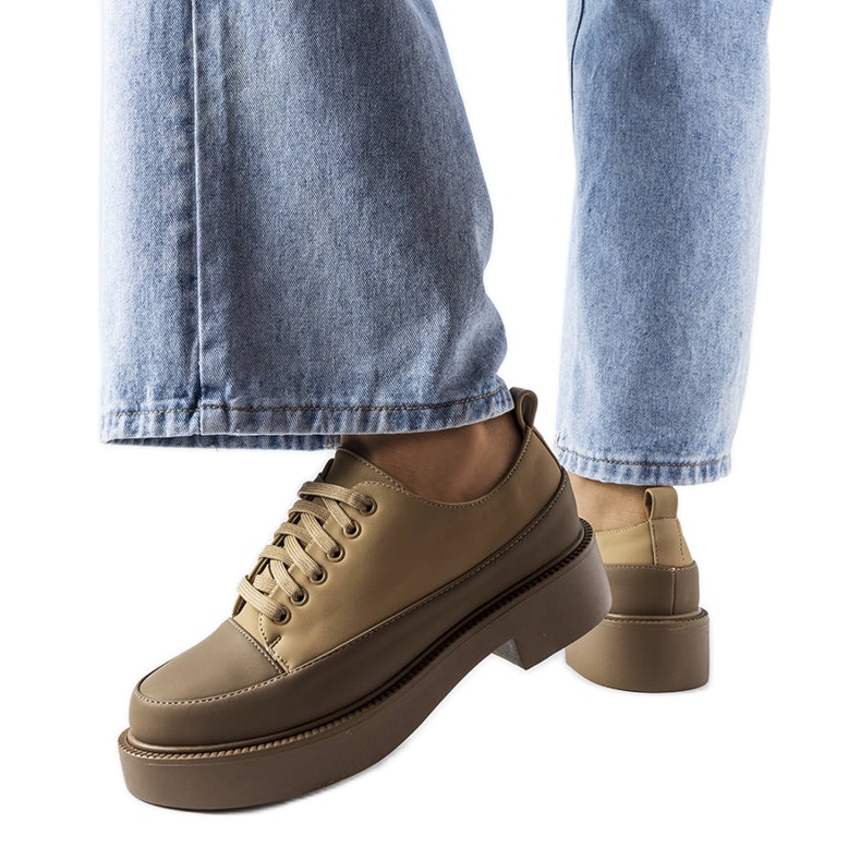 Chaussures plates marron de Merico brun