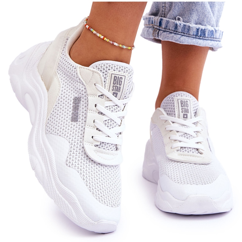 Chaussures de sport en tissu pour femme Système de mousse à mémoire de forme Big Star LL274A064 Blanc blanche