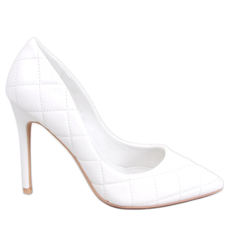Escarpins matelassés à talons hauts de Raquel White blanche