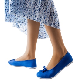 Ballerines en tissu bleu Gendron
