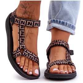 Sandales De Sport En Satin Pour Femme Victory Noir Et Beige