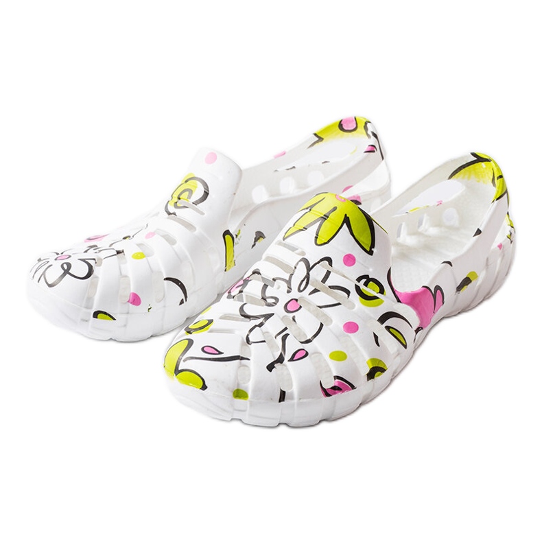 Tongs en caoutchouc blanc à motif Finley blanche