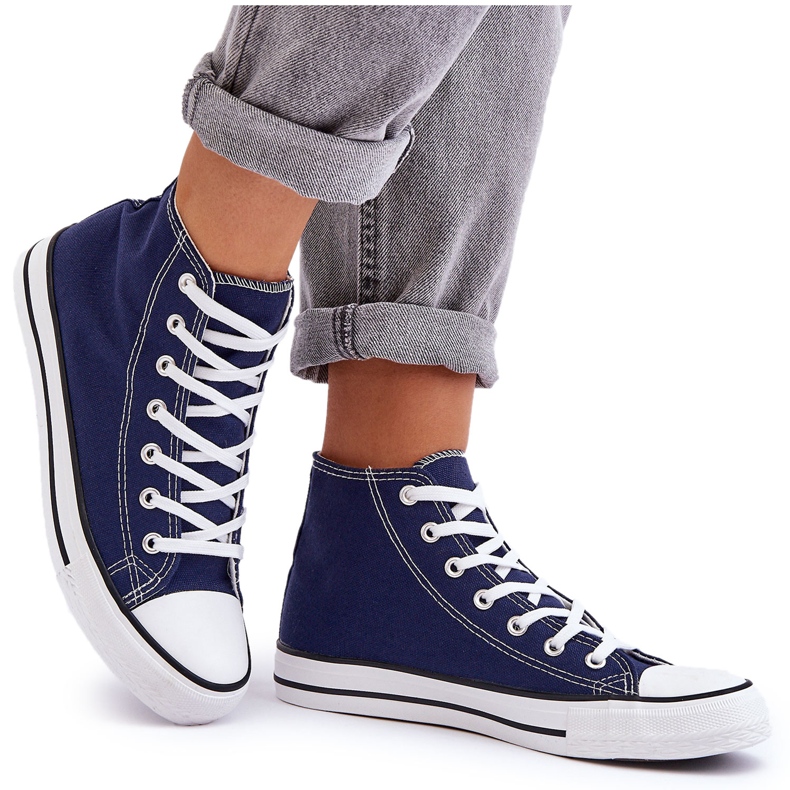 Baskets montantes classiques pour femmes bleu marine Remos