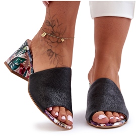 Lewski Shoes Chaussures Leski en cuir à talons hauts pour femmes 3209/K Noir