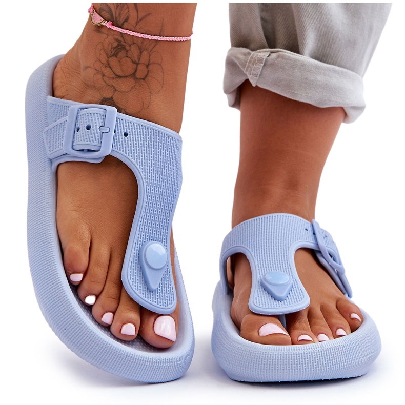 Tongs en mousse bleu Apollo pour femmes