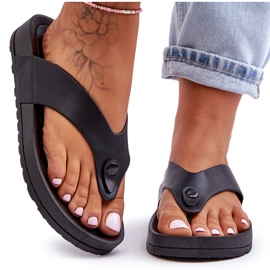 Tongs Plateforme Femme Noir Bellitta