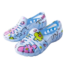 Claquettes en caoutchouc bleu avec motif Finley