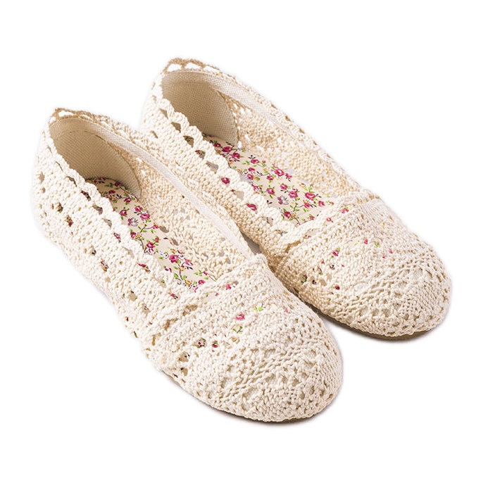 Ballerines pour enfants beiges au crochet de Lisa