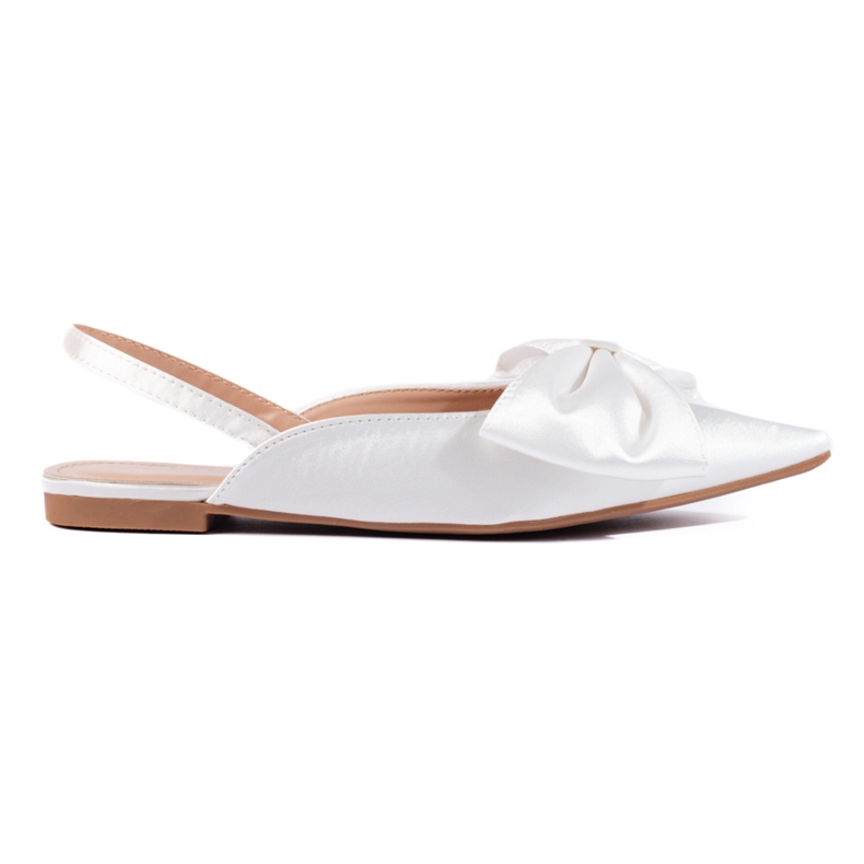 Ballerines pour femmes en satin avec nœud en blanc Shelovet blanche Ballerines pour femmes en satin avec nœud en blanc Shelovet blanche