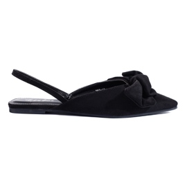 Ballerines en daim noir avec nœud Shelovet le noir