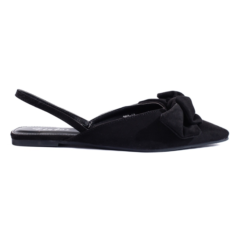 Ballerines en daim noir avec nœud Shelovet le noir