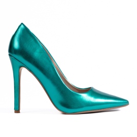 Escarpins à talons vert métallisé Shelovet